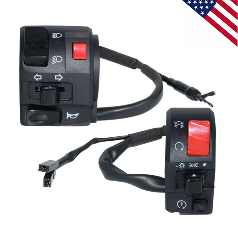 2X Motorcycle Controller Switch for Handlebar Horn Button Turn Signal Fog Light