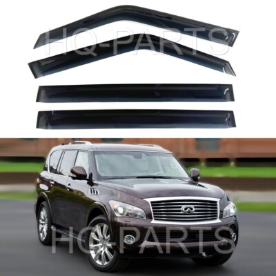 For 11-23 Infiniti QX56 QX80 Smoke Tint Window Visor Wind Rain Guard Deflector