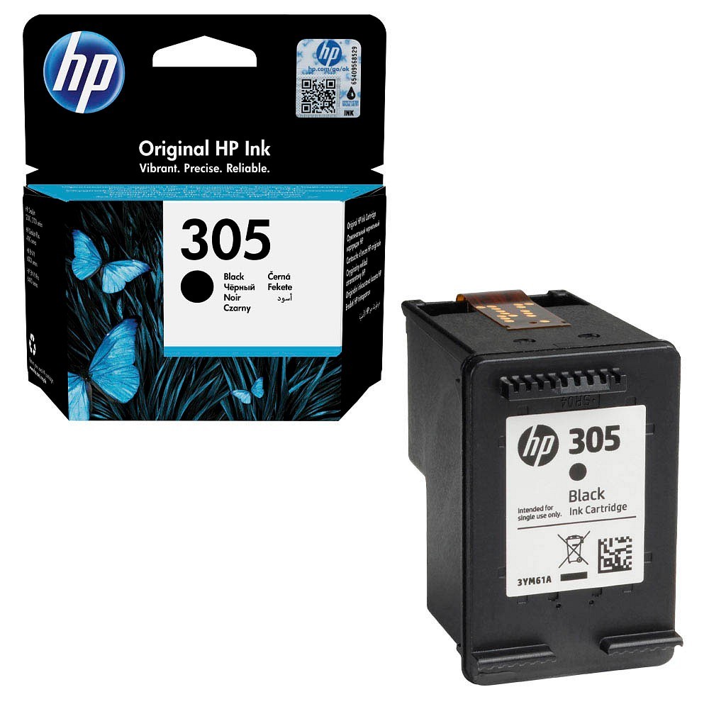 Original Druckerpatrone HP 305 Schwarz 3YM61AE black 2 ml ca. 100 Seiten HP-305