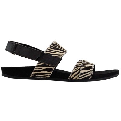 Черные повседневные женские сандалии TOMS Tierra Zebra Flat 10007510