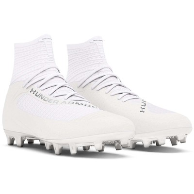 Pre-owned Under Armour Men's Ua Highlight 2 Mc Knit Football Cleats White/white/metallic S In White-white-metallic Silver
