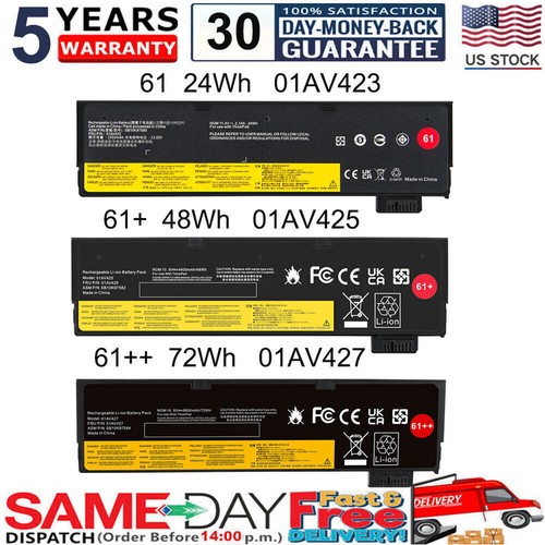 ✅For Lenovo 72Wh 61++ 01AV427 Battery ThinkPad T470 T480 T570 T580 P51s P52s