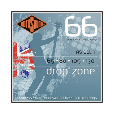 Rotosound RS66LH Drop Zone Stainless Steel Long Scale Bass Guitar Strings 65-130