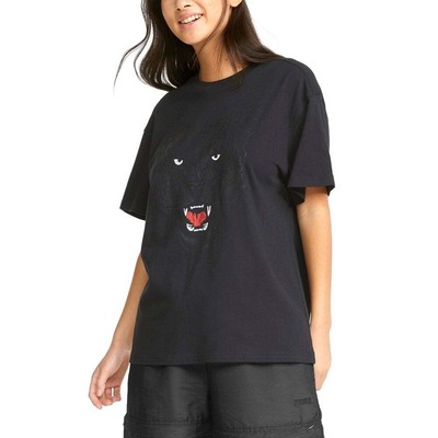 

Puma Swish Graphic Crew Neck Футболка с коротким рукавом Женские черные повседневные топы 53420, Черный