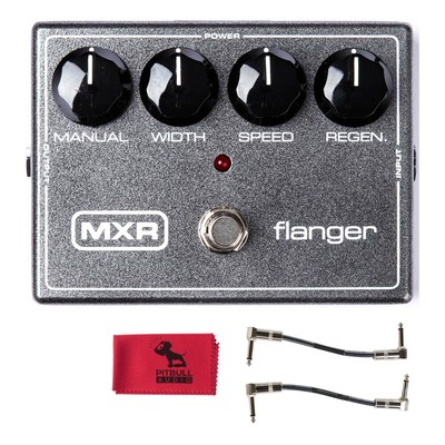 MXR 117R Flanger Pedal w/ Patch Cables & Pitbull Audio Cloth