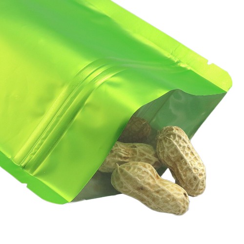 Green Mylar Bags Food Safe Storage Smell Proof Stand Up Bag With Plastic Window