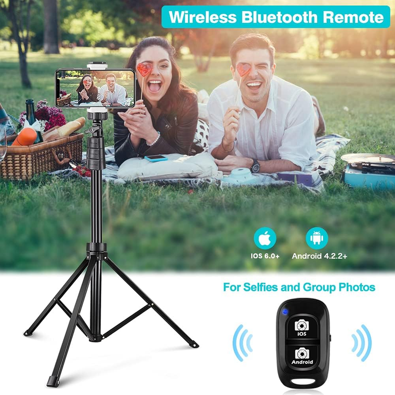 67'' Phone Tripod Stand & Selfie Stick Tripod, All in One Professional Cell Phon