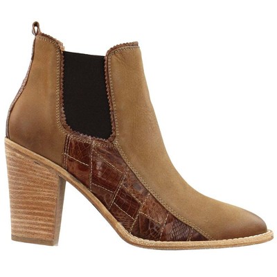 

Lucchese Beth Crocodile Pointed Toe Chelsea Boots Womens Brown Casual Boots BL, Коричневый, Lucchese Beth Crocodile Pointed Toe Chelsea Booties