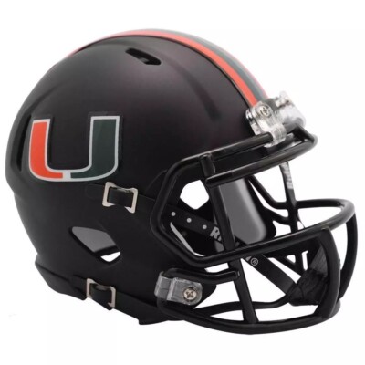 Miami Hurricanes Nights Alternate Speed Riddell Mini Helmer