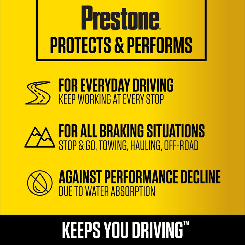 Prestone Dot 4 Brake Fluid - 12 Fl Oz- Synthetic, High Grade, 50,000 Mile