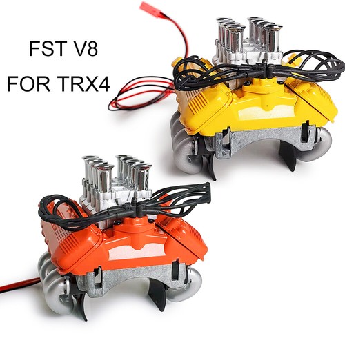 Fst V8 Engine Motor Cooling Fan Radiator For 1/10 Rc Trx4 Parts