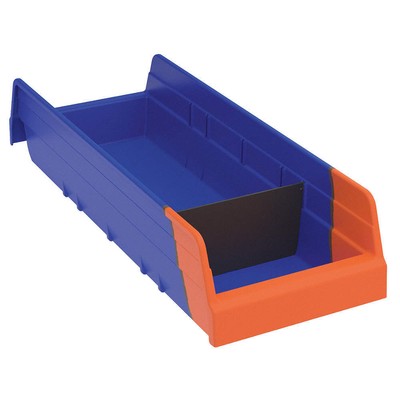 AKRO-MILS 36468BLUE Shelf Bin,Blue/Orange,IndstrGrdPoly,4 in 10A162