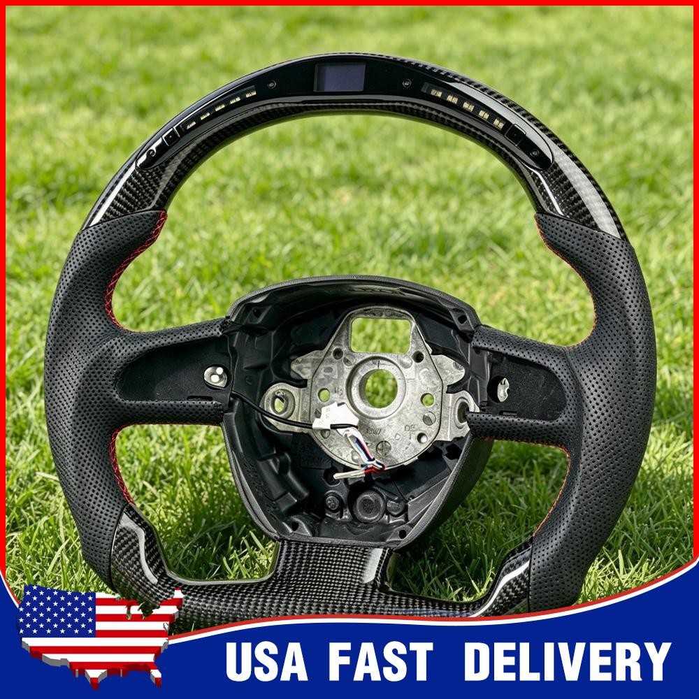 Premium Flat Custom Carbon Fiber LED Sport Wheel For Audi A4 A5 2004‑2012 US