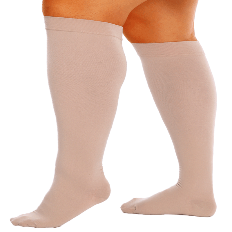 Plus Size Compression Socks 30-40 mmhg for Men and Women Wide S-7X-Large Black