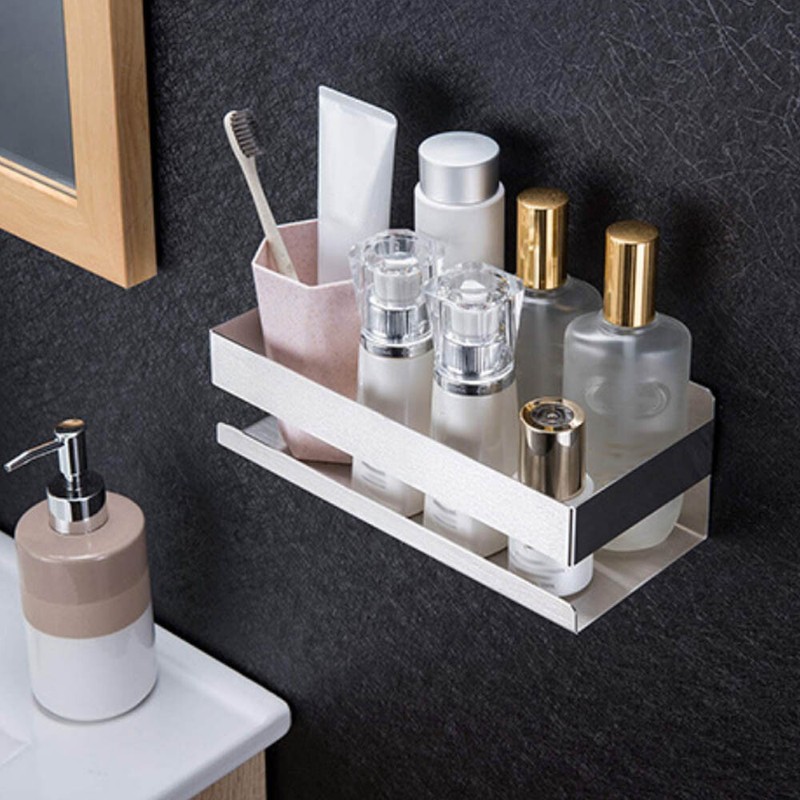 Self Adhesive Shower Shelf Bathroom Shelf Stick on Wall Shower Caddy