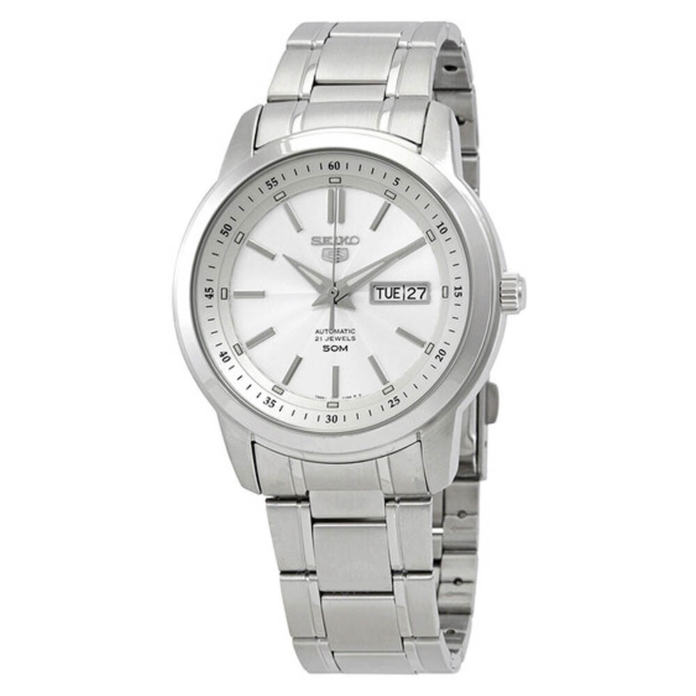 Pre-owned Seiko 5 Sports White Men's Watch - Snkm83