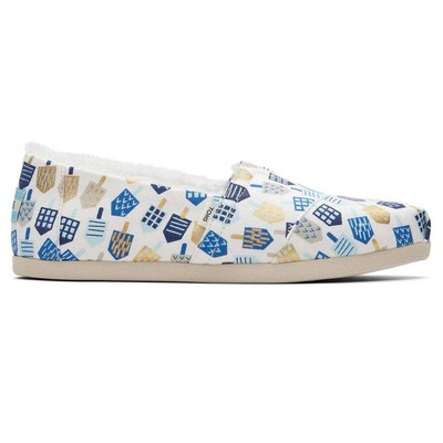 Женские белые повседневные туфли без шнуровки TOMS Alpargata Cosy Dreidel 10017527T