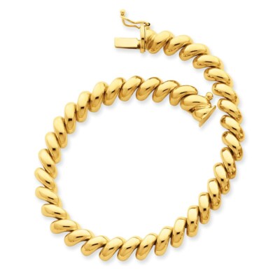 Pre-owned Superdealsforeverything Real 14kt Yellow Gold San Marco Chain Bracelet; 7 Inch