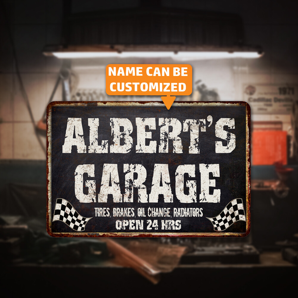 Personalized Garage Sign Custom Metal Mancave Shop Decor 108120005001