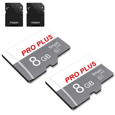 2 Pack SD Card 8GB with SD Adapter High Speed Memory Card UHS-I C10 A1 Memory...