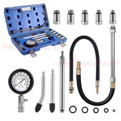 11 Pcs Cylinder Compression Tester Gas Engine Gauge Kit Tool Auto Car Motorcycle