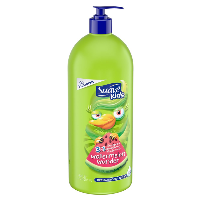 Suave 3-In-1 Shampoo, Conditioner, Bodywash, Watermelon, Hypoallergenic for All