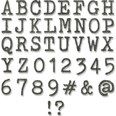 Tim Holtz Sizzix Thinlits Die ~ ALPHANUMERIC TINY TYPE UPPER ~Alterations 664406