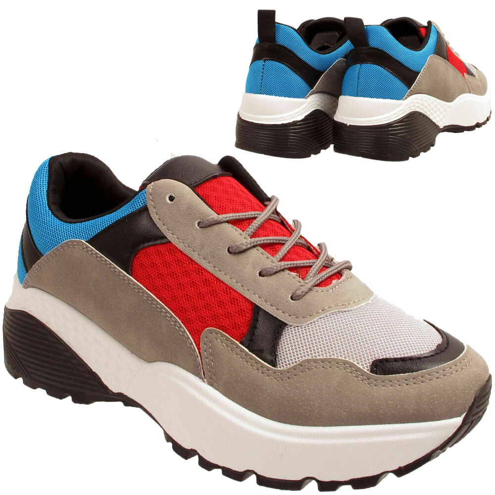 NEW WOMENS LADIES RUNNING TRAINERS FITNESS GYM SPORTS COMFY LACE UP SHOES UK 3-8
