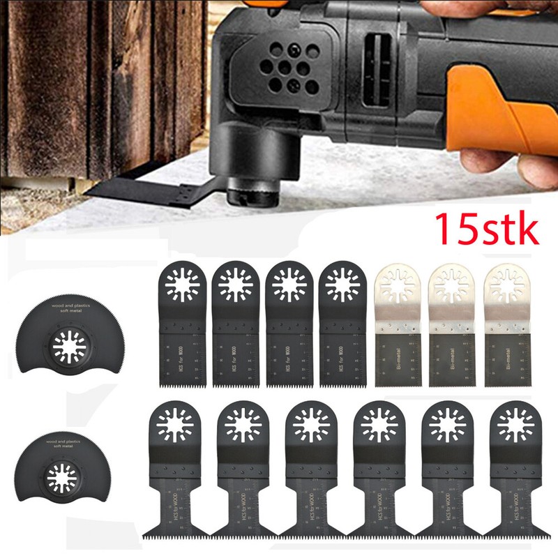 15tlg Sägeblatt Zubehör Multifunktionswerkzeug Multimaster Multitool für Fein MS