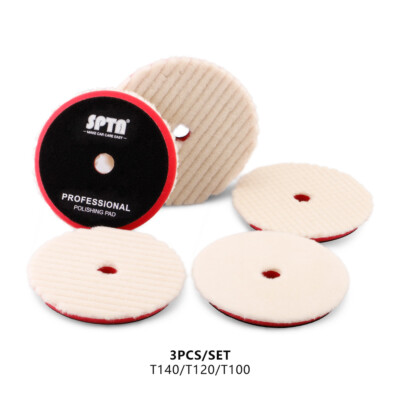 SPTA 3/5/6 inch Buffer Polishing Buffing Wool Pads for DA Compound Cutting 