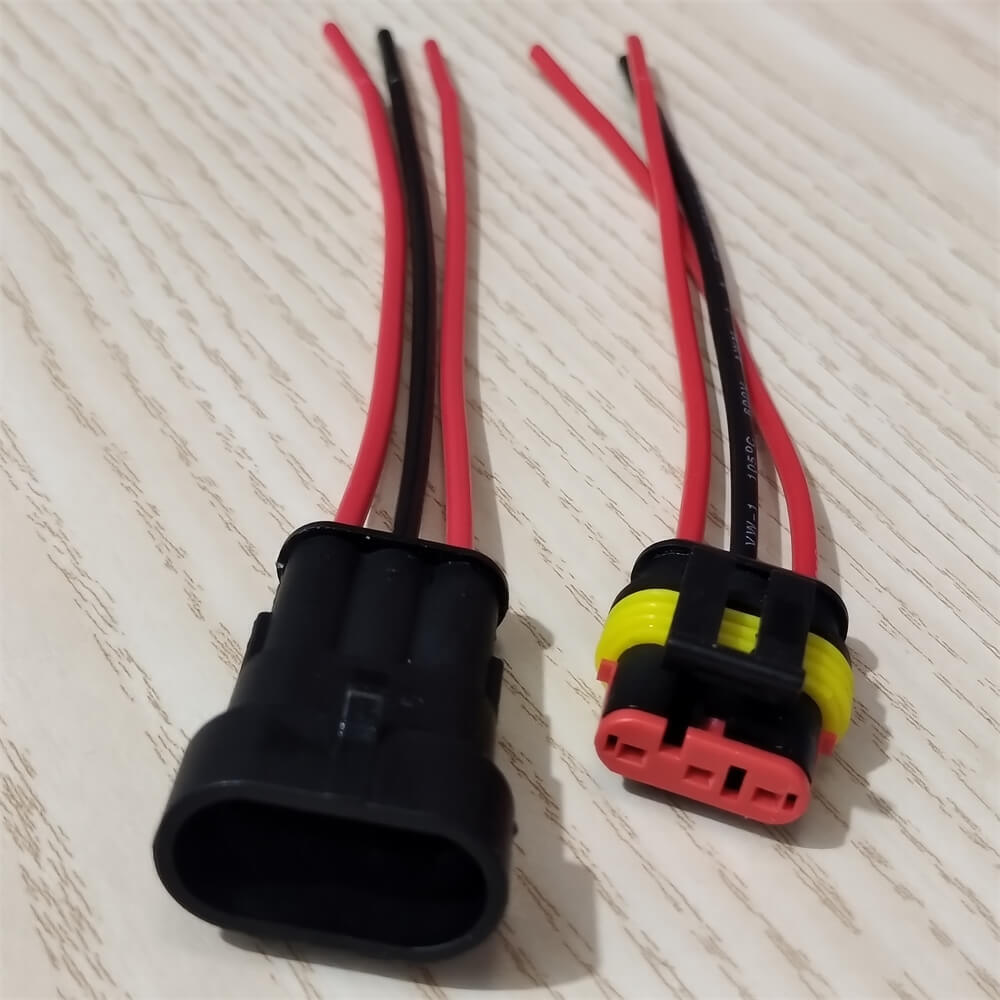 2 Set 3 Way 3 Pin Plug Electrical Wire Connectors 18AWG Waterproof  for Car Boat