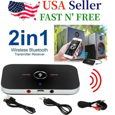Bluetooth 5.0 Transmitter Receiver 2 IN 1 Wireless Audio 3.5mm Jack Aux Adapter