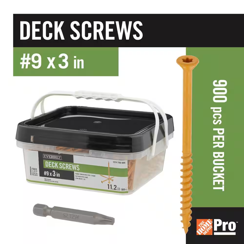 #9 x 3 Inch Deck Screws Star Drive Exterior Wood Screws Tan Corrosion Resistant
