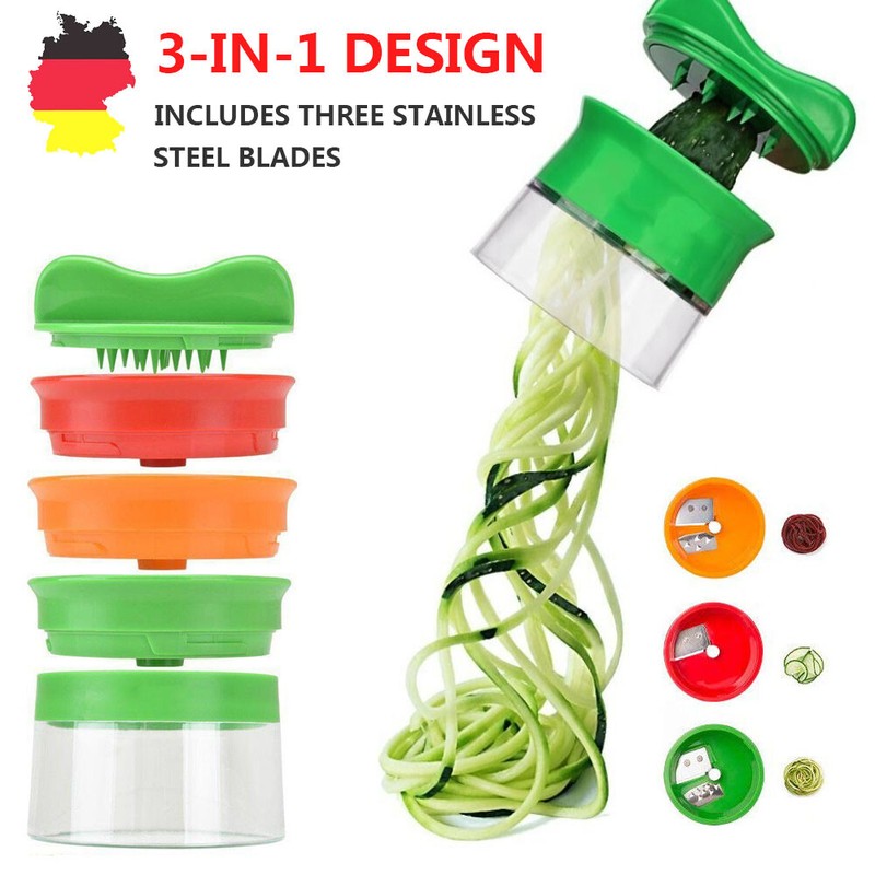 Neu Spiralschneider Gemüseschneider Gemüsespaghetti Zerkleinerer SpiralSlicer DE