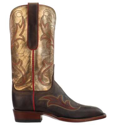 

Lucchese Taryn Металлизированные ковбойские женские коричневые повседневные ботинки с коротким носком CL2540-W8, Коричневый, Lucchese Taryn Metallic Snip Toe Cowboy