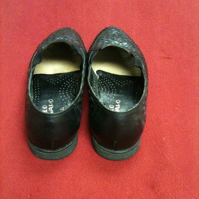 Nice Paulo Navvaro Black Leather Mesh Shoes Size 10 D  GUC