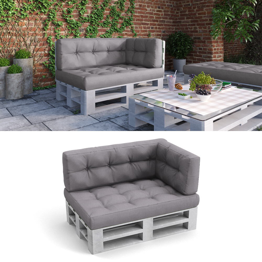 Vicco Pallet Cushion Set Seat Back Side Cushion Pallet Furniture