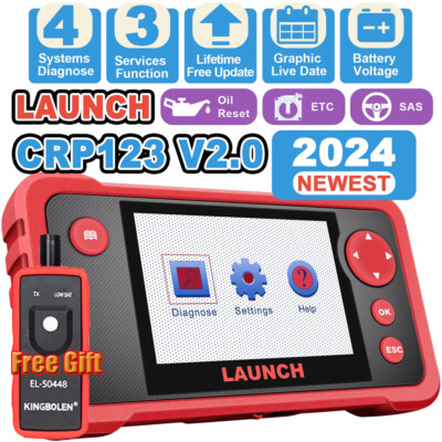 2024LAUNCH CRP123 V2.0 OBD2 Scanner SAS ABS SRS ENG Code Reader Diagnostic Tool