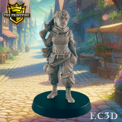 Bandit Mini| Human Rogue Assassin| Dungeons and Dragons NPC Figure | Pathfinder