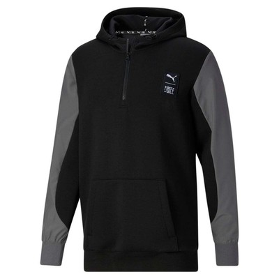 

Puma First Mile X Quarter Zip Hoodie Мужская черная повседневная спортивная верхняя одежда 523444, Черный, Puma First Mile X Quarter Zip Hoodie