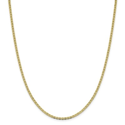 Pre-owned Superdealsforeverything Leslie's Real 10kt Yellow Gold 2.4mm Flat Anchor Chain; 16 Inch; Lobster Clasp