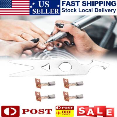 Carbon Brush Wrench Set Nail Drill Handpiece Accessory Replacement Part 2 Pairs