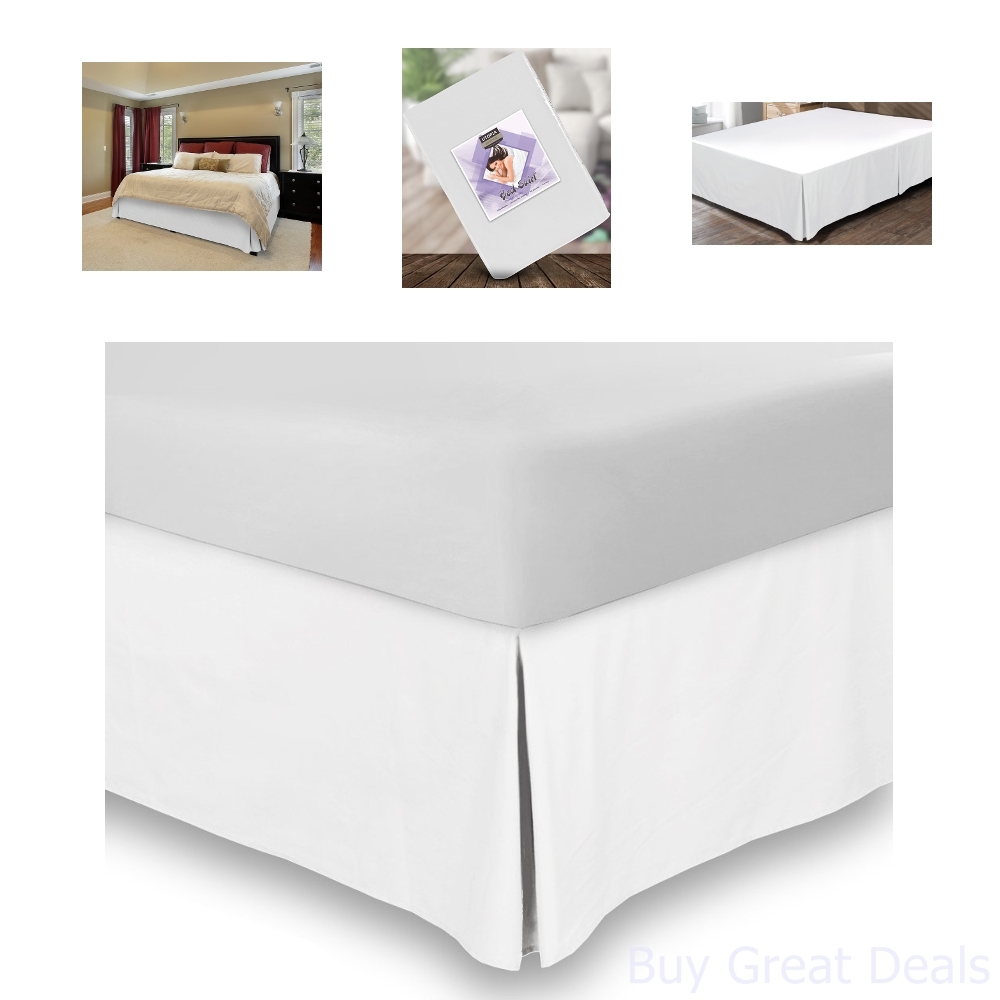 Pleated Bed Skirts 16 Inch Drop Brushed Microfiber Solid Skirt King