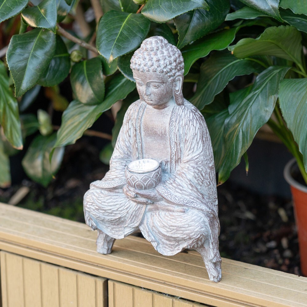 Solar Powered Buddha Ornament Garden Light Outdoor D cor