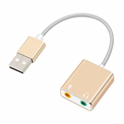 External USB 2.0 3D Virtual 7.1 Channel Audio Sound Card Adapter 3.5mm PC Laptop