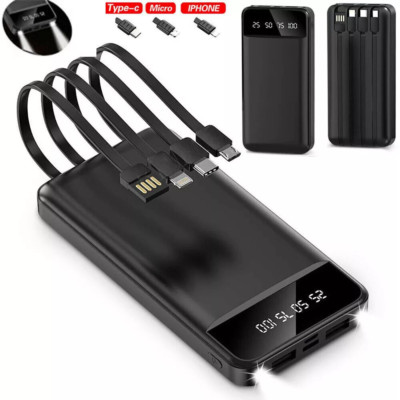 10000mAh Backup Power Bank External Battery Pack Charger for Cell Phone 4 USB