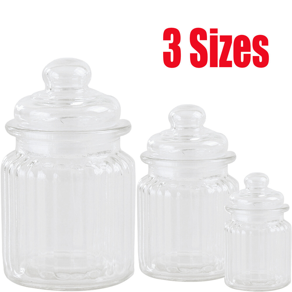 Stylish Glass Tea Candy Jar Decorative Sweet Container With Lid 3