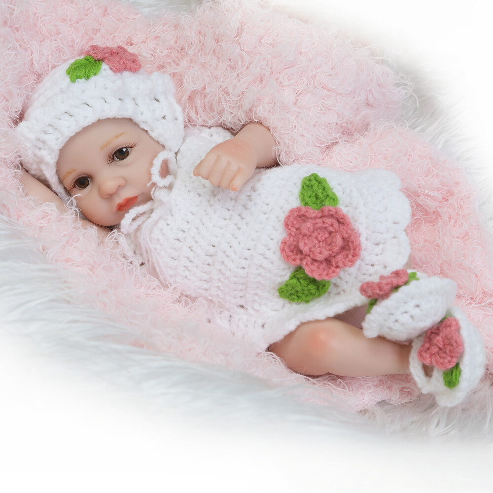 Reborn Baby Doll Girl Baby Bath Toy Full Silicone Body Eye O