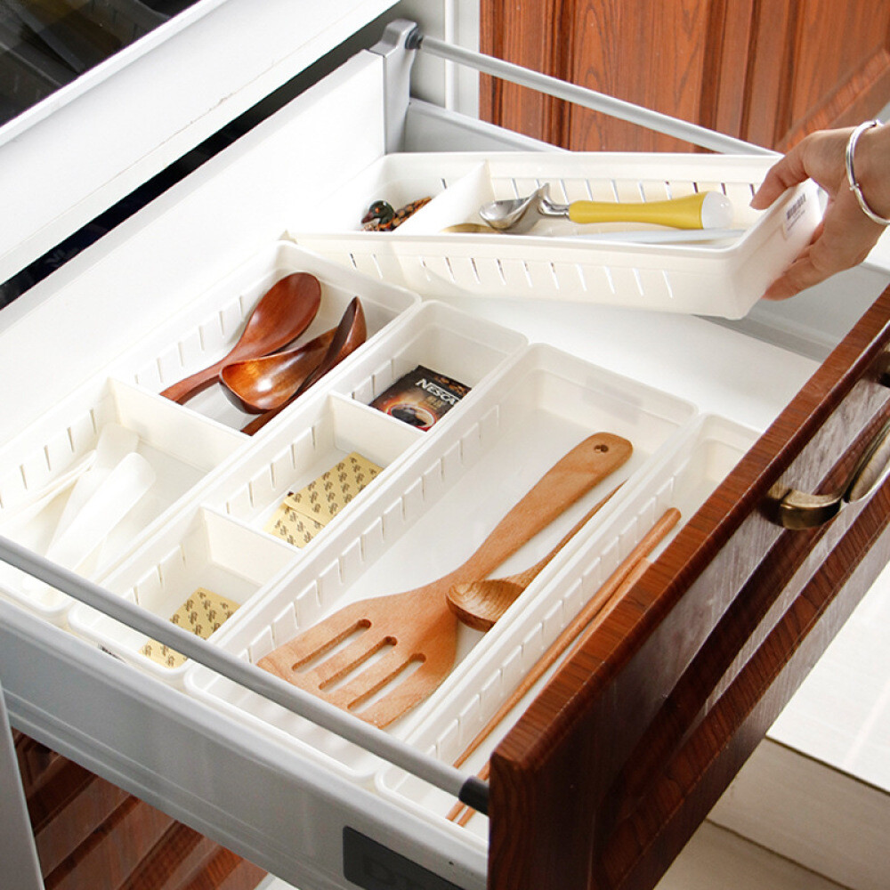 Plastic Cutlery Tray Box Organiser Home Kitchen Drawer Divider
