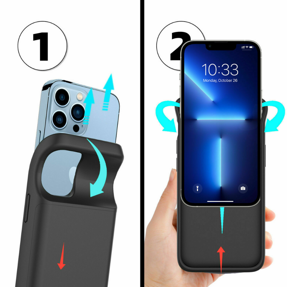 For iPhone 15 14 13 12 11 Pro Max Battery Charger Case Power Bank Charging Cover